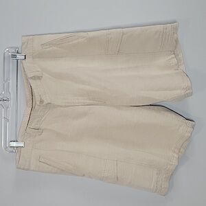 Cubavera mens linen cream cargo shorts size 36